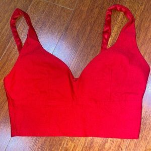 Solemio red cropped shirt